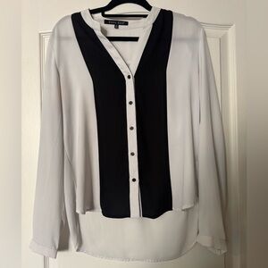 Nordstrom | Sweet Rain Black and White Women's Button Down Blouse